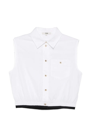 Maje cropped sleeveless shirt - White