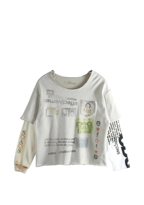 SAITOS graphic-print layered T-shirt - Grey