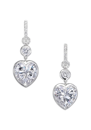 Anabela Chan large Heart Pendant hoop earrings - Silver