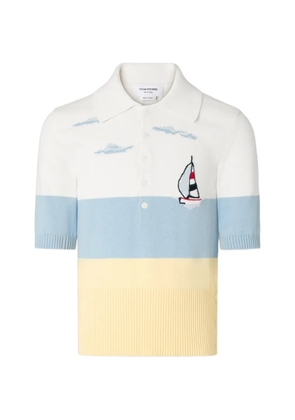 Thom Browne Nantucket scenic jersey polo shirt - White