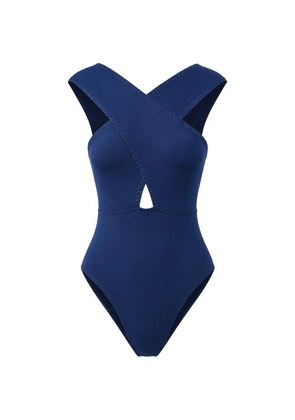 KIÓHNE Coral hand-embroidered swimsuit - Blue
