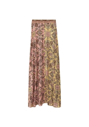 Ba&Sh geometric-print pleated maxi skirt - Yellow