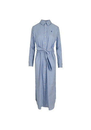 Polo Ralph Lauren vertical-stripe belted shirt dress - Blue