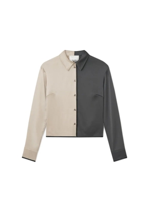 Nanushka Abria colour-block straight-hem shirt - Neutrals