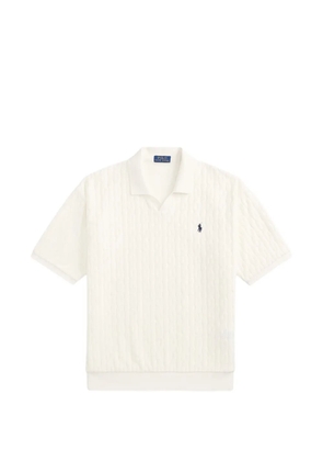 Polo Ralph Lauren cable-knit Johnny collar sweater - White