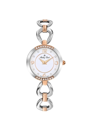 Mathey Tissot Fleury crystal-embellished 30mm watch - White