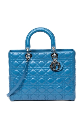 Christian Dior Pre-Owned Cannage Lady Dior tote bag - Blue