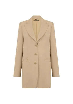 Alberta Ferretti single-breasted long-line blazer - Neutrals