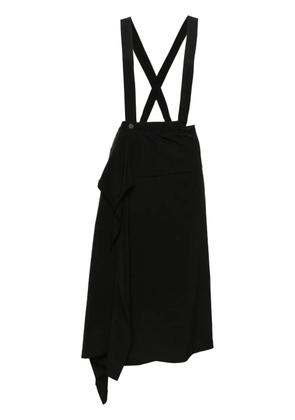 Yohji Yamamoto shoulder-straps satin skirt - Black