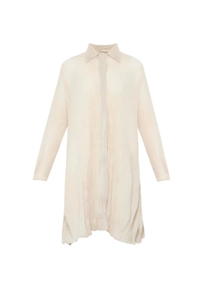 Gongdid Design crinkled-effect mini shirt dress - Neutrals
