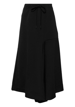 Yohji Yamamoto asymmetric drawstring midi skirt - Black