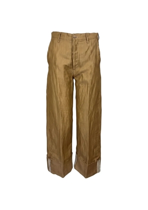 Seventy turn-up wide-leg trousers - Brown