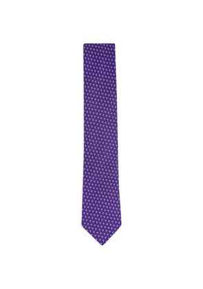 Zegna palm-tree-print silk tie - Purple