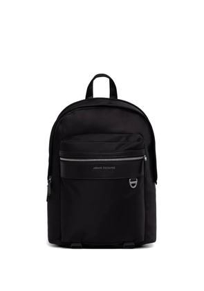 Armani Exchange logo-plaque zip-pocket backpack - Black
