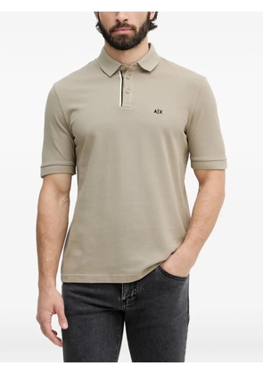 Armani Exchange logo-embroidered polo shirt - Neutrals