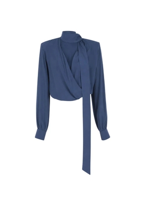 Federica Tosi tie-neck wrap blouse - Blue