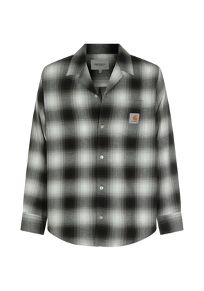 Carhartt WIP check-pattern logo-patch shirt - Black