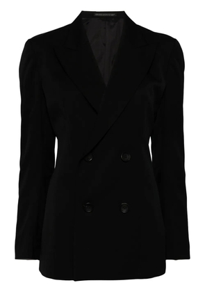 Yohji Yamamoto pleat-detail double-breasted blazer - Black