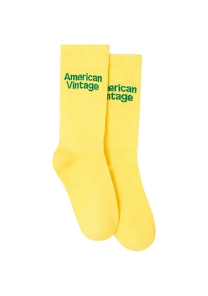 American Vintage Clypsun logo-knit socks - Yellow
