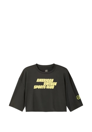American Vintage Wozza AMV Sports Club cropped T-shirt - Black
