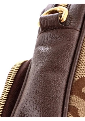 Gucci Pre-Owned Front Pocket Web Jumbo GG Canva Mini crossbody bag - Brown