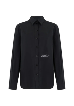 Moschino logo-embroidered long-sleeve shirt - Black