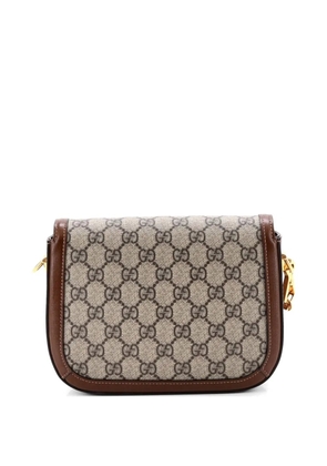 Gucci Pre-Owned Horsebit 1955 Shoulder Bag GG Coated Canvas with Leather Mini crossbody bag - Brown