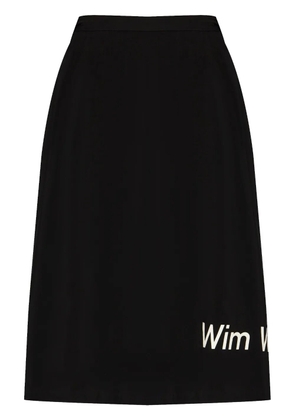 Yohji Yamamoto text-print skirt - Black