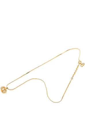 Christian Dior Pre-Owned 20th Century Gold Plated Strass CD Logo Pendant Necklace costume necklace