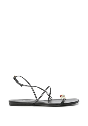 KHAITE Pre-Owned Loop beaded-embellished sandals - Black