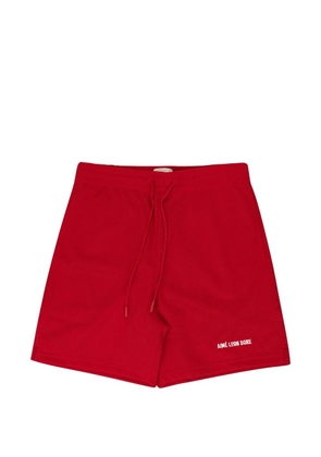 Aimé Leon Dore logo-print mesh-texture shorts - Red