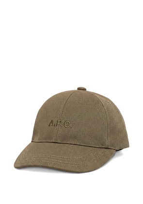 A.P.C. logo-embroidered baseball cap - Green