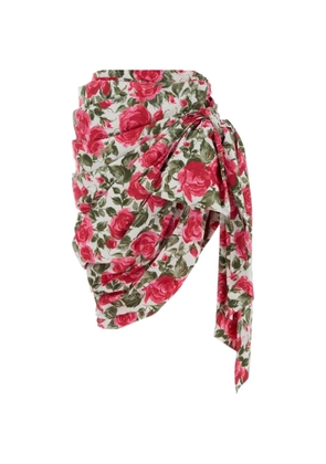 Chloé floral-print draped mini skirt - Red