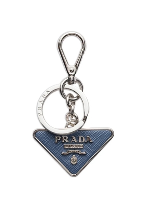 Prada Saffiano leather and metal keychain - Blue