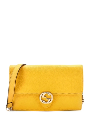 Gucci Pre-Owned Interlocking Wallet on Chain Leather crossbody bag - Yellow