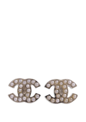 CHANEL Pre-Owned CC faux-pearl earrings - Silver