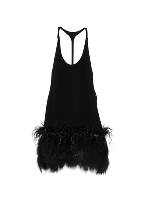 Vestiaire d'un Oiseau Libre feather-trim open-back mini dress - Black