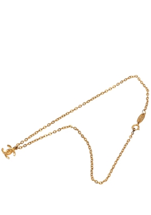 CHANEL Pre-Owned 1970-1980 CC Gold Plated Pendant Necklace costume necklace