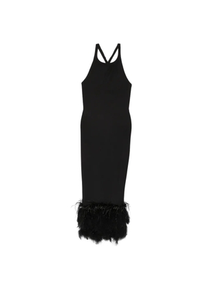 Vestiaire d'un Oiseau Libre feather-trim crossover-strap dress - Black
