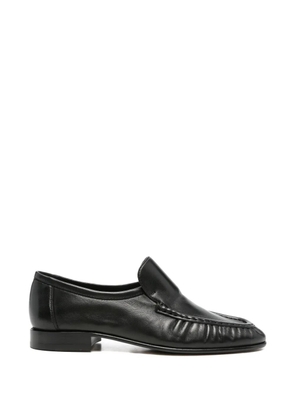The Row ruched almond-toe loafers - Black