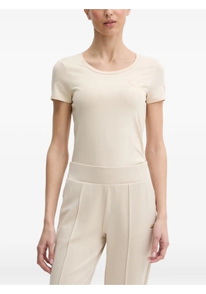 Ea7 Emporio Armani rhinestone-logo short-sleeve T-shirt - Neutrals