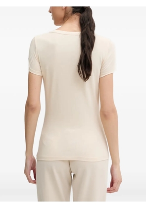 Ea7 Emporio Armani rhinestone-logo short-sleeve T-shirt - Neutrals
