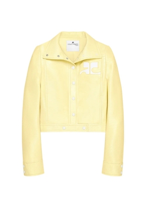 Courrèges vinyl-effect cropped jacket - Yellow