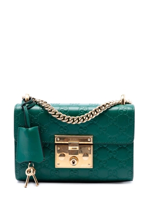 Gucci Pre-Owned 2016-2026 Small Guccissima Padlock crossbody bag - Green