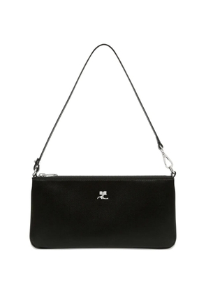 Courrèges logo-plaque zipped pouch - Black