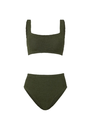 Hunza G Patricia crinkle-effect bikini - Green