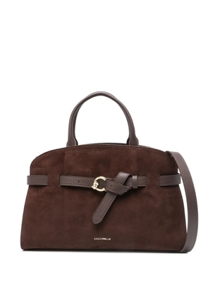 Coccinelle medium Sabine knotted-belt suede tote bag - Brown