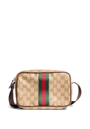 Gucci GG Supreme Web-stripe shoulder bag - Neutrals