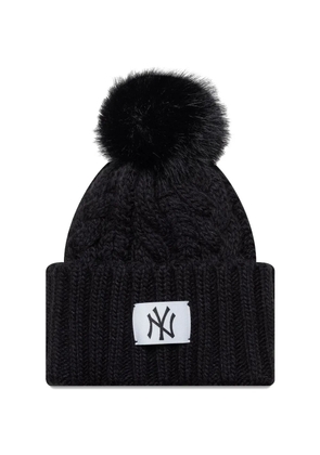 NEW ERA CAP New York Yankees cable-knit pompom beanie hat - Black