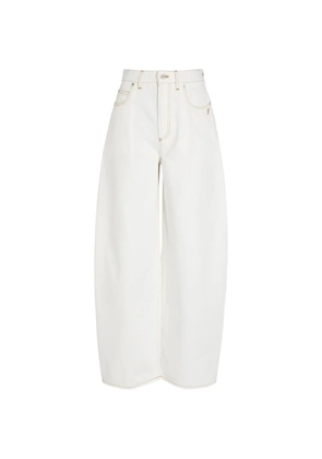 Jacquemus Ovalo de-Nîmes contrast-stitch wide-leg jeans - White